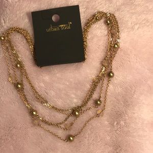 Gold/Blush multiple chain necklace